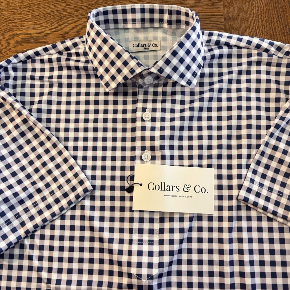 Collars And Co Dress Polo Shirt Mens Small Office Business Performance Check NWT
